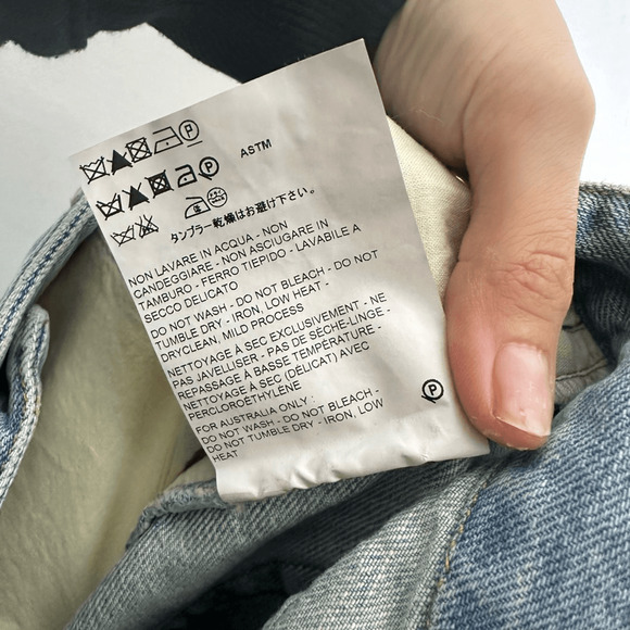 MICHAEL KORS COLLECTION Wide Leg Denim Jeans Light Blue Wash Italy Womens 8 - Picture 8 of 9